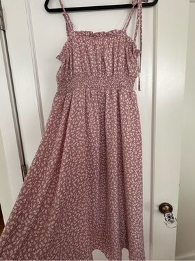 Women's Pink Floral Smocked Strap Dress size 2